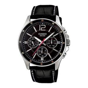 Reloj Casio Caballero Fondo Negro MTP-1374L-1AVDF 43mm