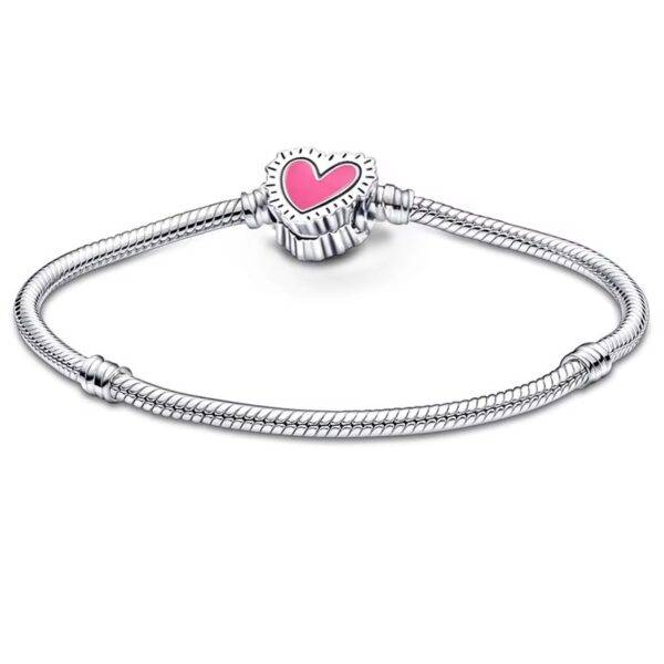 Brazalete Pulsera Pandora Corazón Rosa