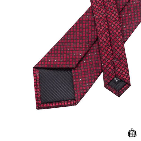 Corbata Con Pañuelo y Gemelos Bordo Con Rombo - Imagen 3