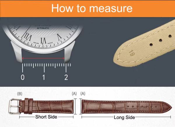 Correa/Malla de Cuero Inoxidable Para Reloj - Imagen 2