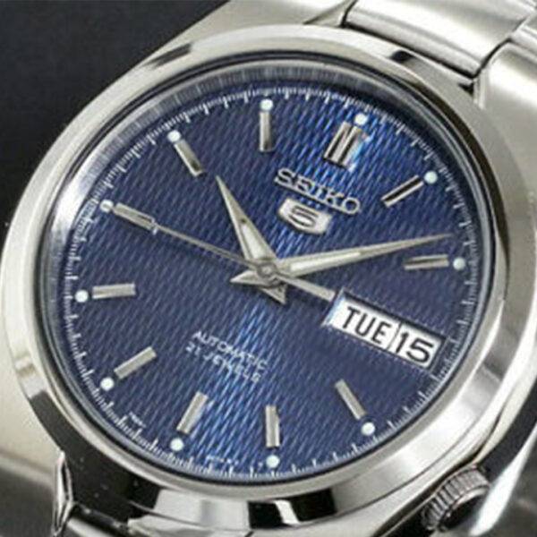 Reloj Seiko Caballero Con Fondo Azul Texturizado Automático - Imagen 4