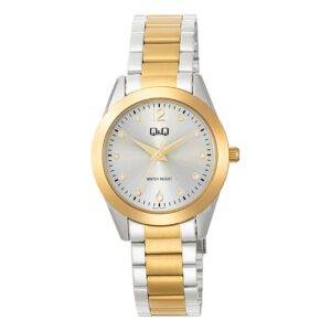Reloj Q&Q Dama Plateado Con Fondo Blanco