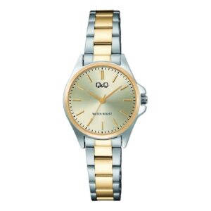 Reloj Q&Q Dama Fondo Dorado De Acero Inoxidable