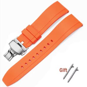 Correa/Malla de Goma Naranja Para Reloj de 22mm