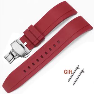 Correa/Malla de Goma Rojo Para Reloj de 22mm