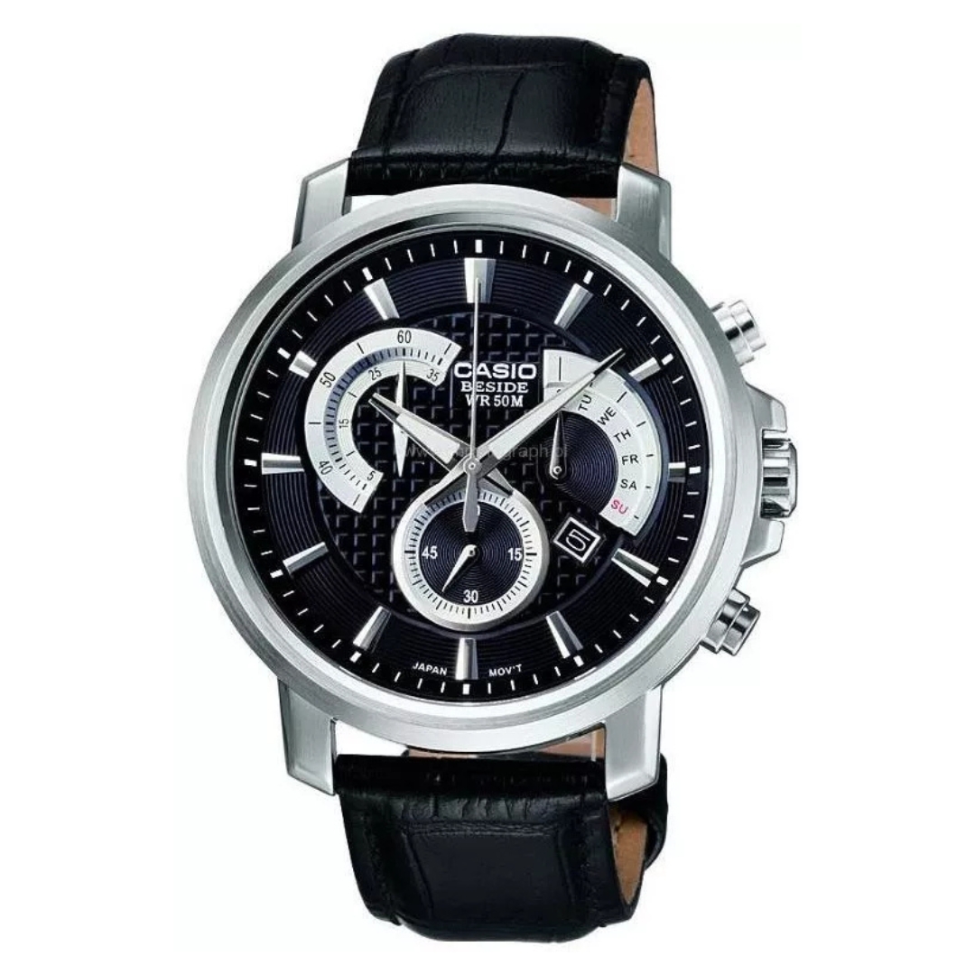 Reloj Casio Caballero Con Fondo Negro 44mm