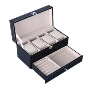 Caja Organizadora Beige para 4 Relojes y joyas