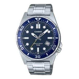 Reloj Casio Caballero Fondo Azul  44mm