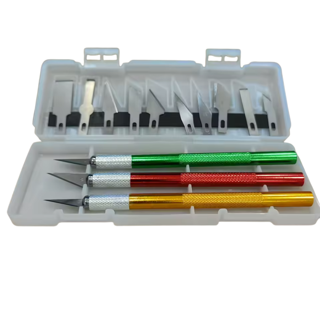 13 cuchillos para tallar de aleación de aluminio ultra duraderos: hojas afiladas de precisión para recortes de papel, aplicaciones de películas y manualidades de bricolaje
