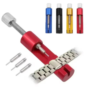 Herramienta de ajuste de correa de reloj, herramienta de reparación de relojes con pasador de reloj, herramienta de pasador de enlace de pulsera, removedor fácil de quitar y ajustar