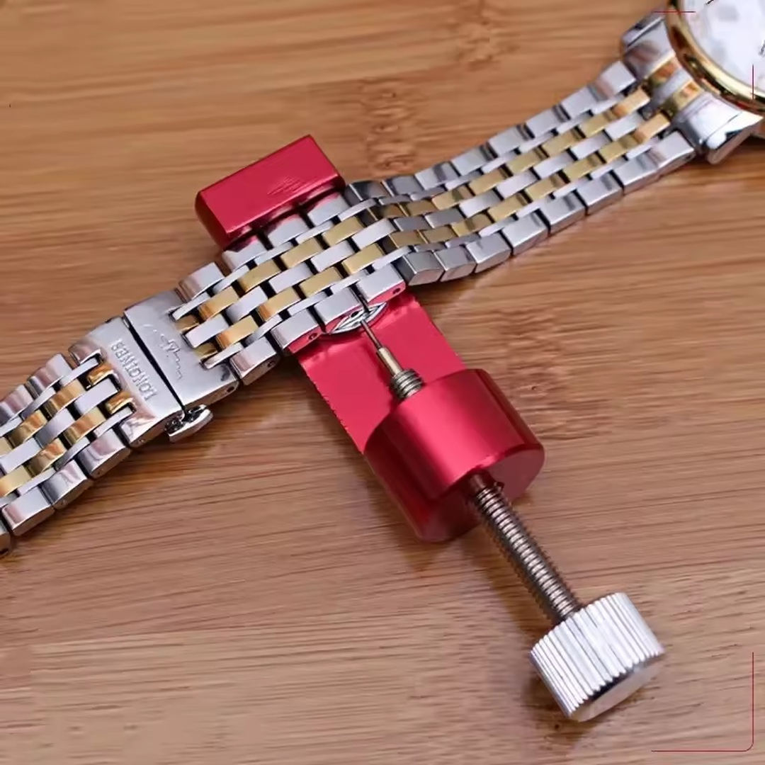 Herramienta de ajuste de correa de reloj, herramienta de reparación de relojes con pasador de reloj, herramienta de pasador de enlace de pulsera, removedor fácil de quitar y ajustar - Imagen 4