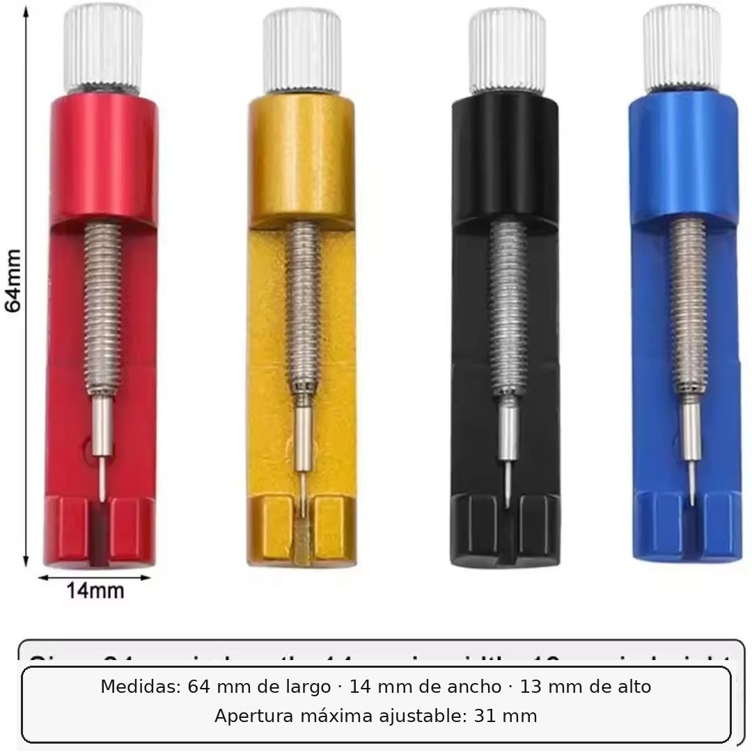 Herramienta de ajuste de correa de reloj, herramienta de reparación de relojes con pasador de reloj, herramienta de pasador de enlace de pulsera, removedor fácil de quitar y ajustar - Imagen 2