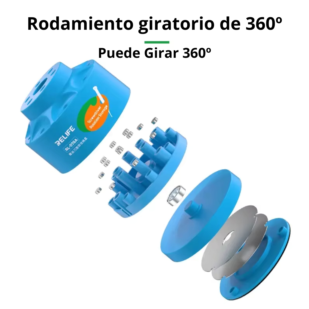 Estante de almacenamiento de herramientas de reparación multifuncional giratorio, caja de almacenamiento de clasificación de almacenamiento con ranura multiagujero - Imagen 3