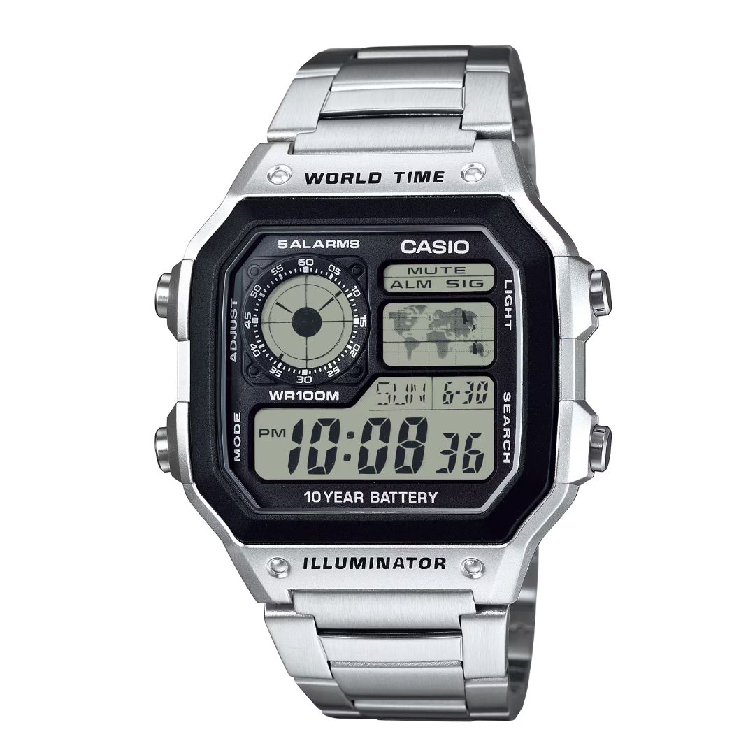 Reloj Casio Caballero Plateado AE-1200WHD-1AVDF