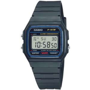 Reloj Casio Unisex Con Fondo Negro Digital F-91W-1DG 35mm