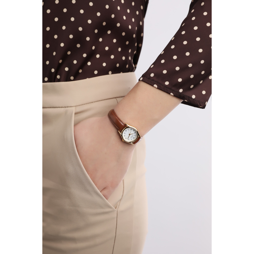 Reloj Casio Dama Con Malla de Cuero Marrón 23mm LTP-1094Q-7B8RDF - Imagen 2