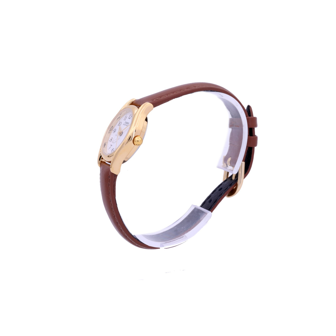 Reloj Casio Dama Con Malla de Cuero Marrón 23mm LTP-1094Q-7B8RDF - Imagen 3