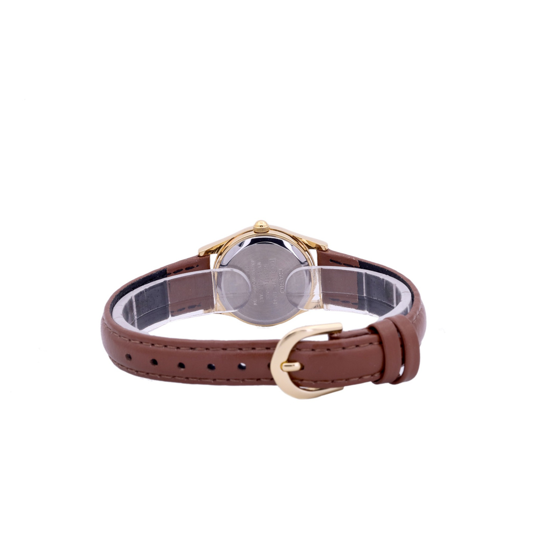Reloj Casio Dama Con Malla de Cuero Marrón 23mm LTP-1094Q-7B8RDF - Imagen 4