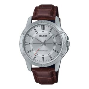 Reloj Casio Caballero Fondo Plateado 42mm MTP-V004L-7CUDF